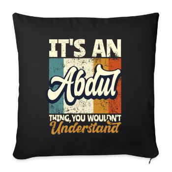 Nom Abdul Gift Prénom Personnalisé - Housse de coussin décorative 45 x 45 cm - noir - Devant
