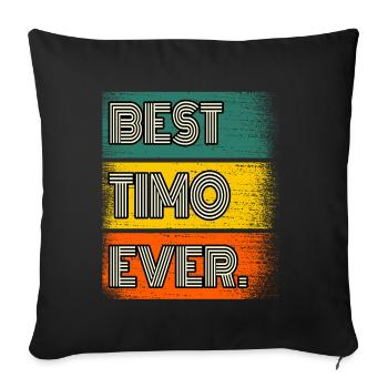Nom Timo Citation cadeau Drôle - Housse de coussin décorative 45 x 45 cm - noir - Devant