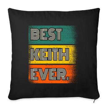 Keith Nom Cadeau Citation Drôle - Housse de coussin décorative 45 x 45 cm - noir - Devant