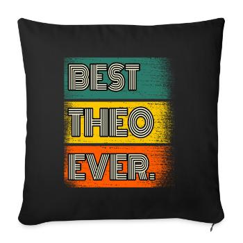 Theo Name Geschenk Spruch Lustig - Sofakissenbezug 45 x 45 cm - Schwarz - Vorne
