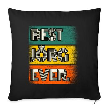 Jörg Name Geschenk Spruch Lustig - Sofakissenbezug 45 x 45 cm - Schwarz - Vorne