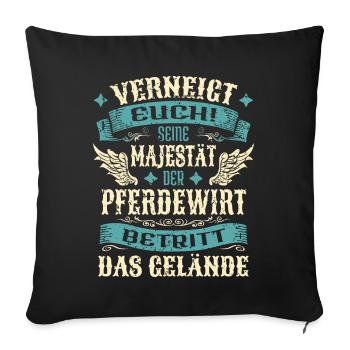 Pferdewirt Geschenk Lustige Sprüche - Sofakissenbezug 45 x 45 cm - Schwarz - Vorne