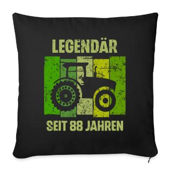 88 Geburtstag Geschenk 88. Landwirt Spruch - Sofakissenbezug 45 x 45 cm - Schwarz - Vorne