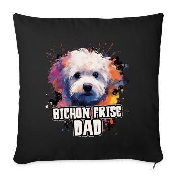 Bichon Frise Dog Cadeau Dire - Housse de coussin décorative 45 x 45 cm - noir - Devant