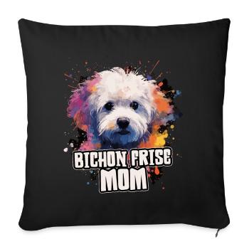 Bichon Frise Dog Cadeau Dire - Housse de coussin décorative 45 x 45 cm - noir - Devant
