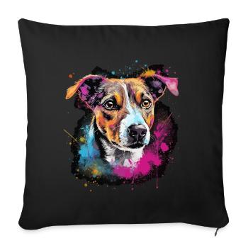 Jack Russel Hund Geschenk Spruch - Sofakissenbezug 45 x 45 cm - Schwarz - Vorne