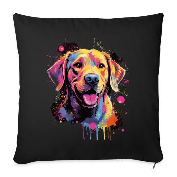 Labrador Hund Geschenk Spruch - Sofakissenbezug 45 x 45 cm - Schwarz - Vorne