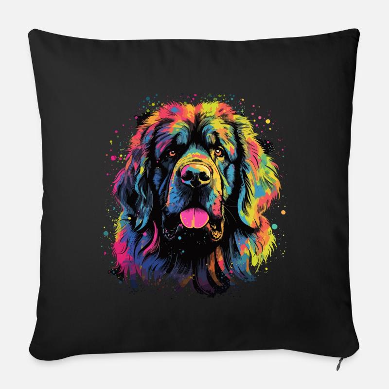 Leonberger Hund Geschenk Spruch - Sofakissenbezug 45 x 45 cm - Schwarz