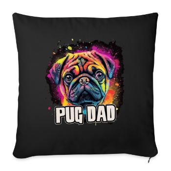 Pug Pug Dog Gift Saying - Sofa pillowcase 17,3'' x 17,3'' (45 x 45 cm) - black - Front