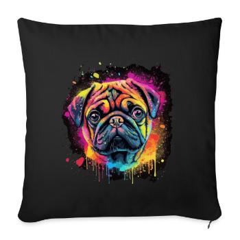Pug Pug Dog Gift Saying - Sofa pillowcase 17,3'' x 17,3'' (45 x 45 cm) - black - Front