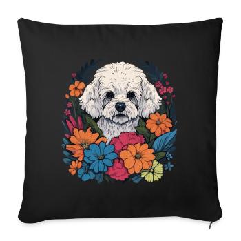 Bichon Frise Dog Gift - Sofa pillowcase 17,3'' x 17,3'' (45 x 45 cm) - black - Front