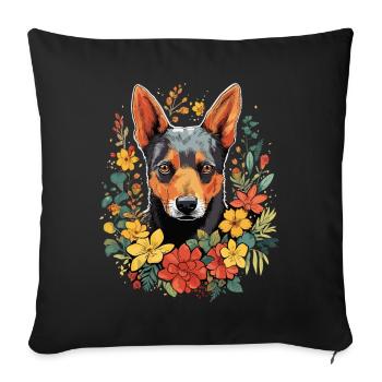 Cadeau de chien de bétail - Housse de coussin décorative 45 x 45 cm - noir - Devant