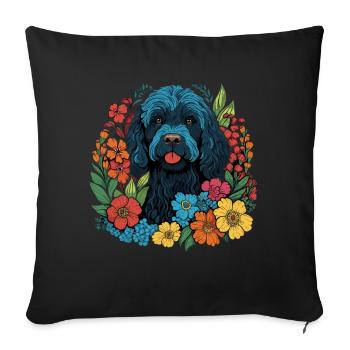 Portuguese Water Dog Dog Gift - Sofa pillowcase 17,3'' x 17,3'' (45 x 45 cm) - black - Front