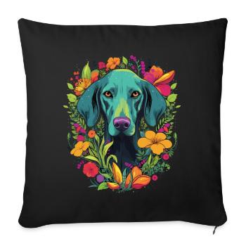 Cadeau de chien Weimaraner - Housse de coussin décorative 45 x 45 cm - noir - Devant