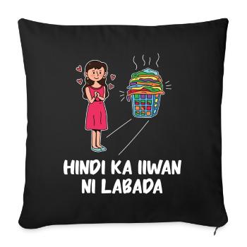 Design de lingerie Fil-Am pour les fiers Pinoys - Housse de coussin décorative 45 x 45 cm - noir - Devant