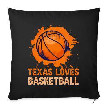 Texas basketball design for proud Texas fans - Sofa pillowcase 17,3'' x 17,3'' (45 x 45 cm) - black - Front