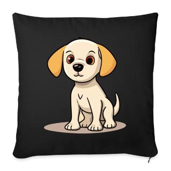 Conception de chien mignon pour les propriétaires de chiens - Housse de coussin décorative 45 x 45 cm - noir - Devant