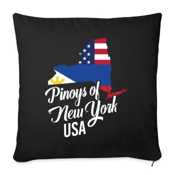 Les Philippins de New York conçoivent pour les fiers Fil-Ams - Housse de coussin décorative 45 x 45 cm - noir - Devant