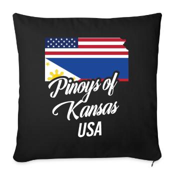 Les Philippins du Kansas conçoivent pour Proud Fil-Ams - Housse de coussin décorative 45 x 45 cm - noir - Devant