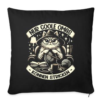 Stricken Strickerin Geschenk Oma Geburtstag - Sofakissenbezug 45 x 45 cm - Schwarz - Vorne