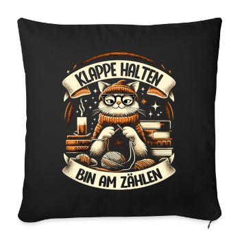 Stricken Strickerin Geschenk Wolle Geburtstag - Sofakissenbezug 45 x 45 cm - Schwarz - Vorne