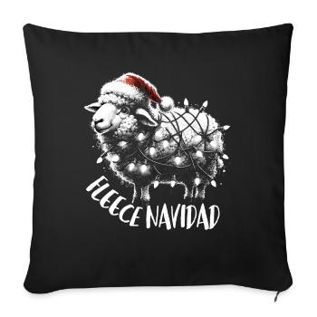 Fleece Navidad Christmas Gift Funny Sayings - Sofa pillowcase 17,3'' x 17,3'' (45 x 45 cm) - black - Front