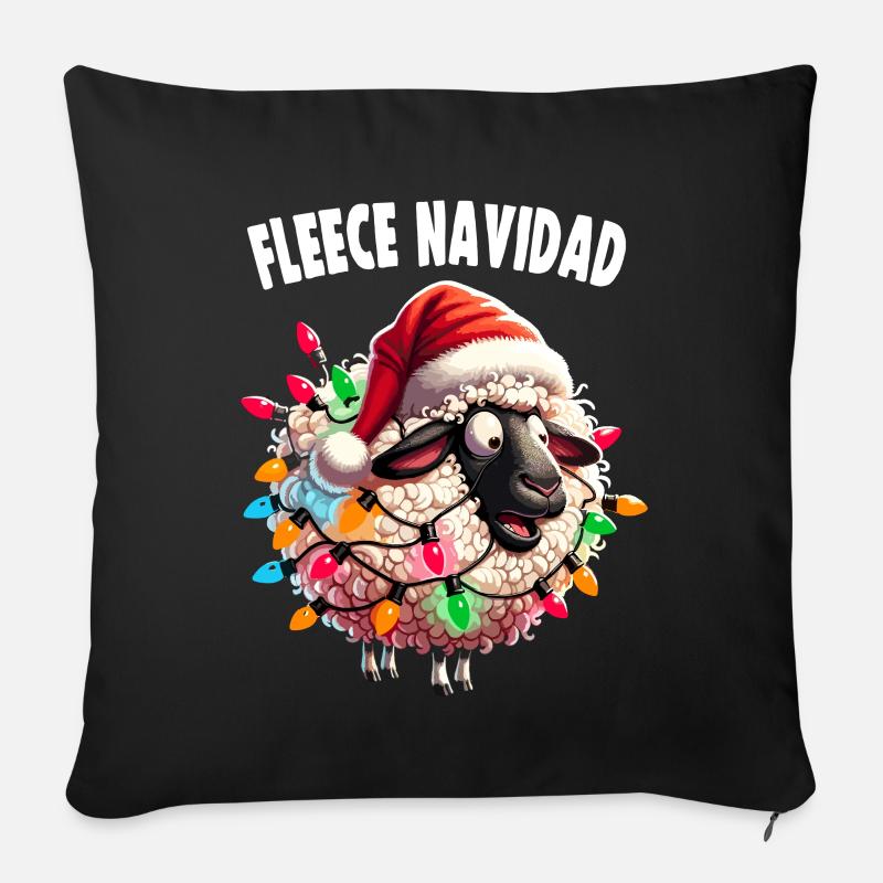 Fleece Navidad Weihnachten Geschenk Lustig Sprüche - Sofakissenbezug 45 x 45 cm - Schwarz