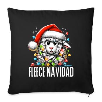Fleece Navidad Christmas Gift Funny Sayings - Sofa pillowcase 17,3'' x 17,3'' (45 x 45 cm) - black - Front
