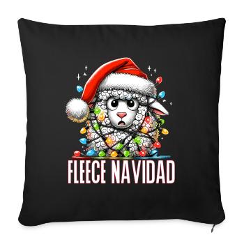 Fleece Navidad Christmas Gift Funny Sayings - Sofa pillowcase 17,3'' x 17,3'' (45 x 45 cm) - black - Front