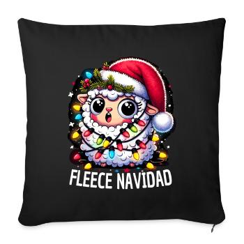 Fleece Navidad Christmas Gift Funny Sayings - Sofa pillowcase 17,3'' x 17,3'' (45 x 45 cm) - black - Front