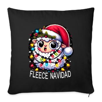Fleece Navidad Christmas Gift Funny Sayings - Sofa pillowcase 17,3'' x 17,3'' (45 x 45 cm) - black - Front