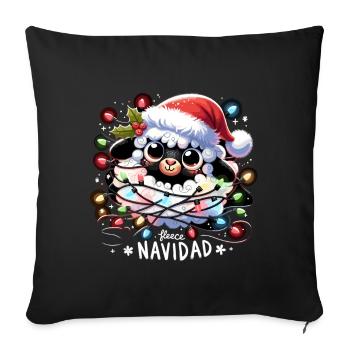 Fleece Navidad Christmas Gift Funny Sayings - Sofa pillowcase 17,3'' x 17,3'' (45 x 45 cm) - black - Front
