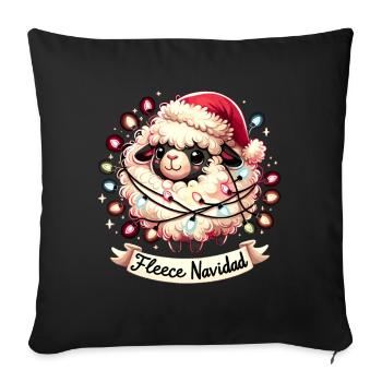 Fleece Navidad Christmas Gift Funny Sayings - Sofa pillowcase 17,3'' x 17,3'' (45 x 45 cm) - black - Front