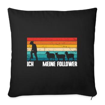 Schaf Schafe Bauernhof Tier Schafbock Geschenk - Sofakissenbezug 45 x 45 cm - Schwarz - Vorne