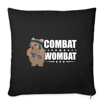 Drôle de dicton wombat australien - Housse de coussin décorative 45 x 45 cm - noir - Devant