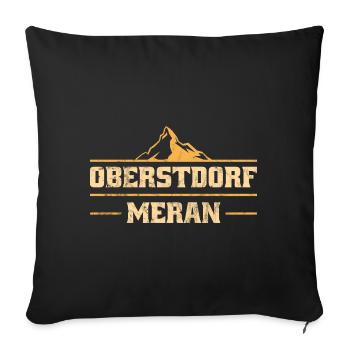 Traversée des Alpes Sentier de randonnée longue distance Oberstdorf Merano E5 - Housse de coussin décorative 45 x 45 cm - noir - Devant