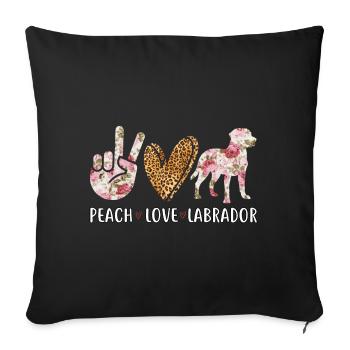 PEACH LOVE LABRADOR - Sofakissenbezug 45 x 45 cm - Schwarz - Vorne