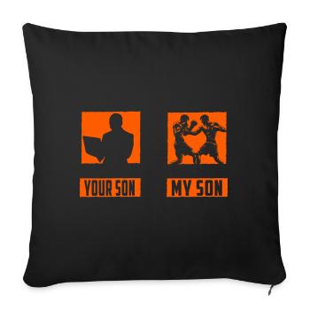 Boxer mon fils ton fils - Housse de coussin décorative 45 x 45 cm - noir - Devant