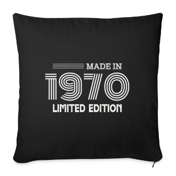 cadeau anniversaire 1970 idée cadeau 1970 - Housse de coussin décorative 45 x 45 cm - noir - Devant