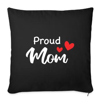 Proud Mom - Housse de coussin décorative 45 x 45 cm - noir - Devant