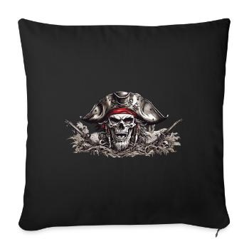 Pirate Skull Halloween Costume Design - Sofa pillowcase 17,3'' x 17,3'' (45 x 45 cm) - black - Front