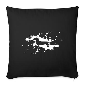 Chien teckel Splash Design cadeau pour les fans de chiens - Housse de coussin décorative 45 x 45 cm - noir - Devant