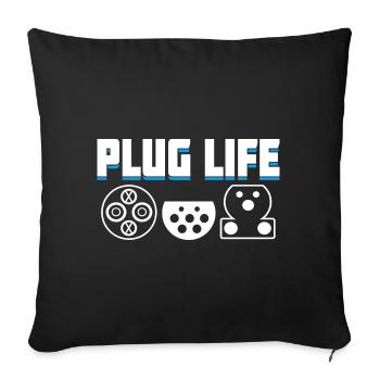 Electric Vehicle Plug EV Driver Charging - Sofa pillowcase 17,3'' x 17,3'' (45 x 45 cm) - black - Front