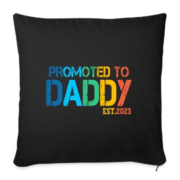 DAD est. 2023 for future father in 2023 - Sofa pillowcase 17,3'' x 17,3'' (45 x 45 cm) - black - Front