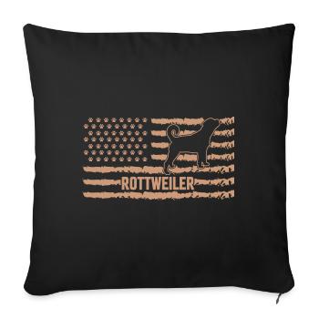 Rottweiler USA - Sofa pillowcase 17,3'' x 17,3'' (45 x 45 cm) - black - Front