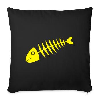 gelber Fisch Comic Fische - Sofakissenbezug 45 x 45 cm - Schwarz - Vorne