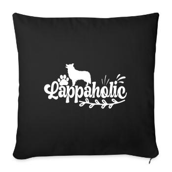 Finnish Finnischer Lapphund Lappaholic - Sofakissenbezug 45 x 45 cm - Schwarz - Vorne