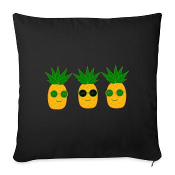 Pineapple Summer Festival - Sofa pillowcase 17,3'' x 17,3'' (45 x 45 cm) - black - Front