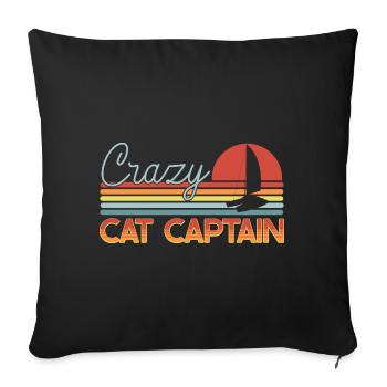 Catamaran Captain Sailing Sailboat - Sofa pillowcase 17,3'' x 17,3'' (45 x 45 cm) - black - Front