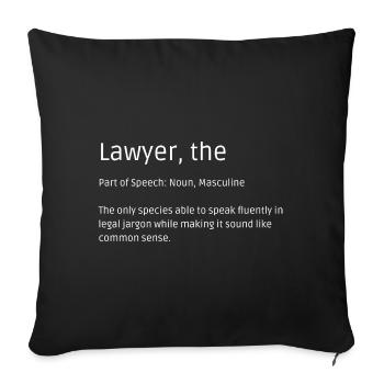 T-shirt d’avocat - Humour pour les experts juridiques - Housse de coussin décorative 45 x 45 cm - noir - Devant